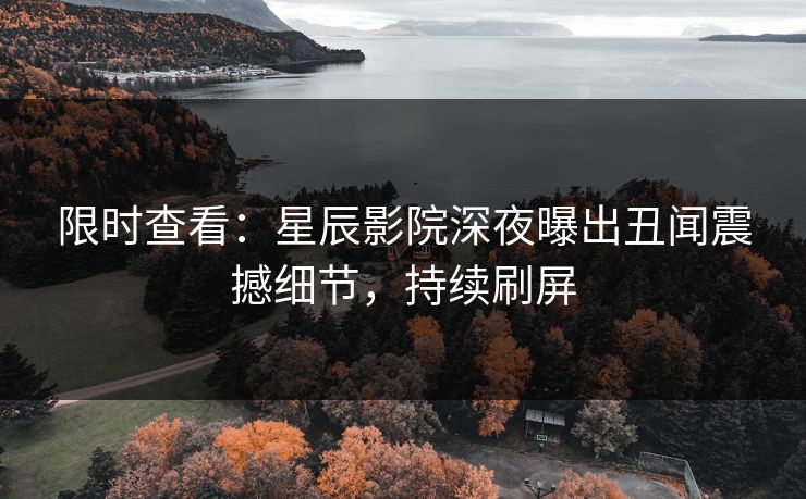 限时查看：星辰影院深夜曝出丑闻震撼细节，持续刷屏