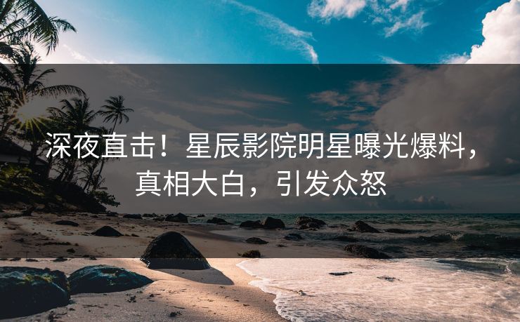 深夜直击！星辰影院明星曝光爆料，真相大白，引发众怒