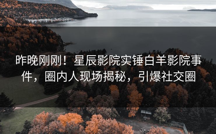 昨晚刚刚！星辰影院实锤白羊影院事件，圈内人现场揭秘，引爆社交圈